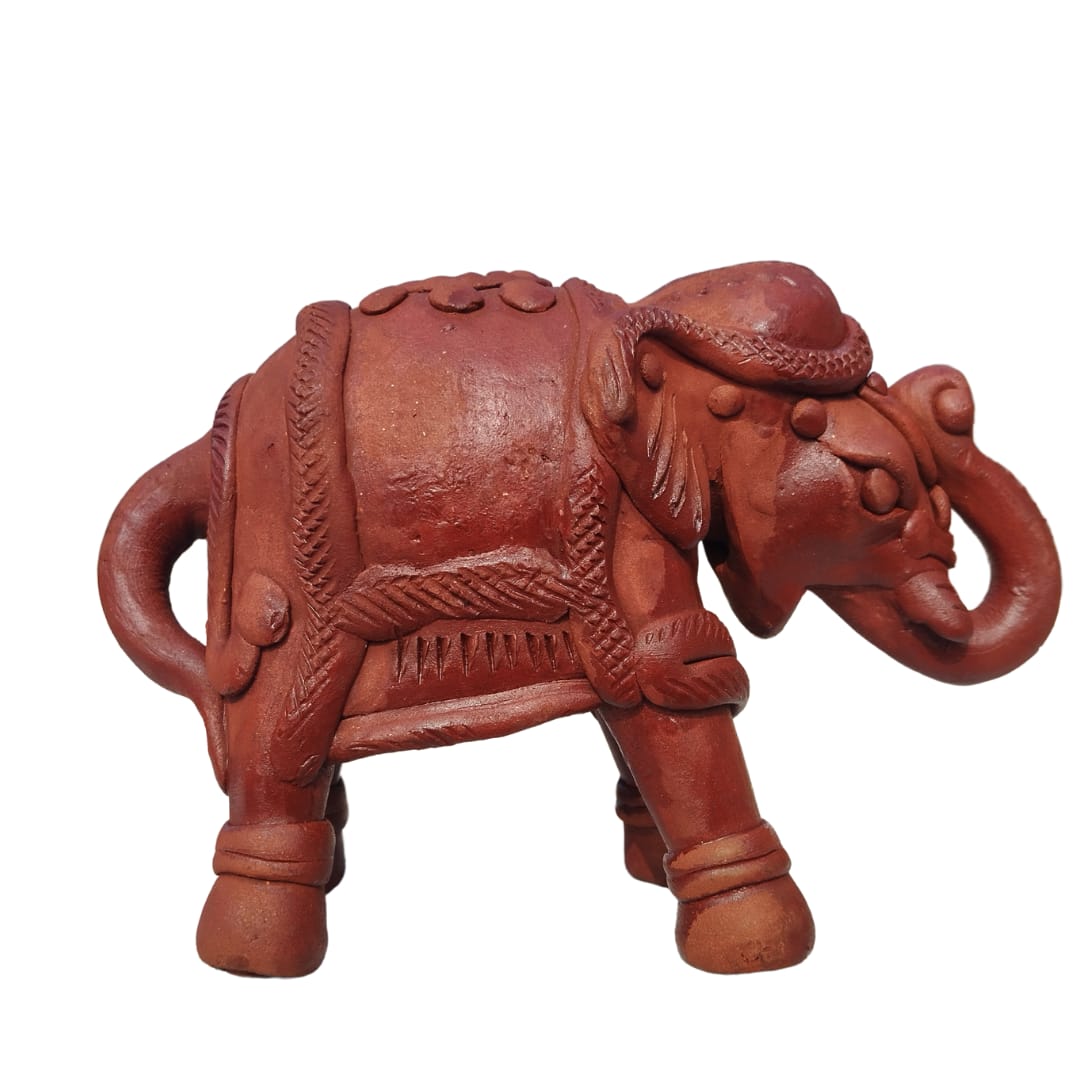 Handcrafted Terracotta Elephant Statue for Home & Garden Decor