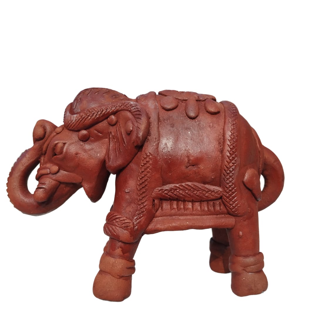 Handcrafted Terracotta Elephant Statue for Home & Garden Decor